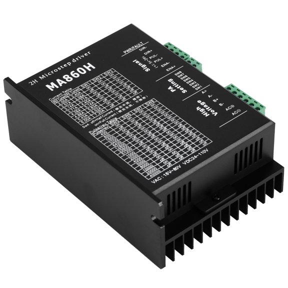 LAZIOEGR MA860H 2-Phase 86 Stepper Motor Driver Controller Module, 18-80V AC / 24-110V DC, 7.2A High-Performance Digital Microstep Driver for CNC Automation Industrial Equipment (5.9x4.3x1.9 inches)