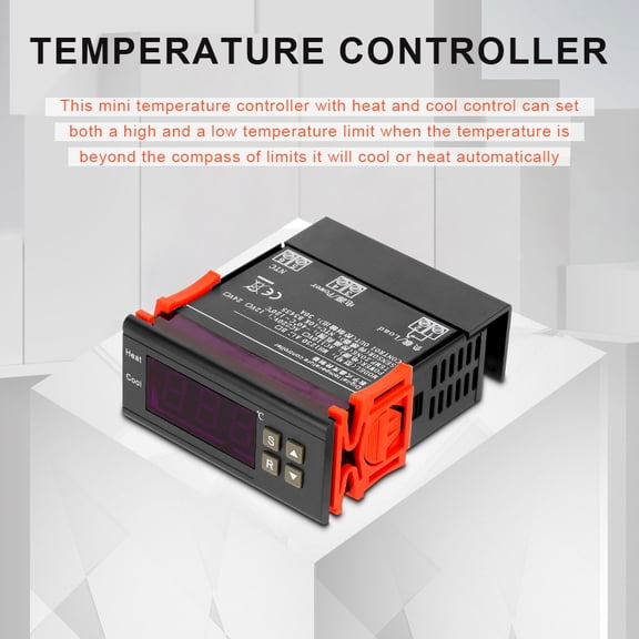 LAZIOEGR MH1230A AC220V Digital LED Temperature Controller Refrigeration Heating Thermostat Regulator, 3.35 x 2.95 x 1.38 Inches / 8.5 x 7.5 x 3.5 cm Heavy Duty 30A Relay Switch with NTC Sensor Probe