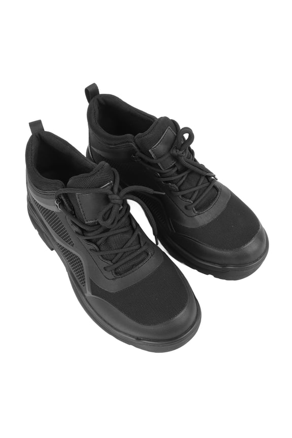 Men Safety Training Shoes Steel Toe Puncture Proof Slip Resistance Comfortable Heavy Duty Industrial Construction Work Sneaker, Pure Black, Size 9.5 (10.23 inches / 26.0 cm)