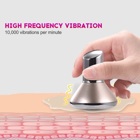 LAZIOEGR Microcurrent Facial Massager and Eye Essence Skin Toning Device Face Lift Tightening Tool for Anti-Aging, Gold Edition, Includes 1 Button Battery, 6.00 inches / 15.24 cm