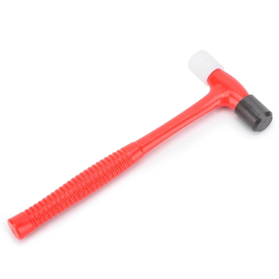 LAZIOEGR Mini Double Head Hammer Jewelry Making Repairing Tool Accessory with Red Non-Slip Handle and Dual Rubber Plastic Faces for Small Craft DIY Hobby