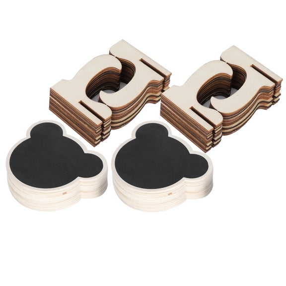 LAZIOEGR Mini EcoWood Blackboard Set 2 Reusable Chalkboards for Weddings, Parties & Desk Dcor, 2.8 x 3.5 Each, Foldable Supports, MultiUse Signage