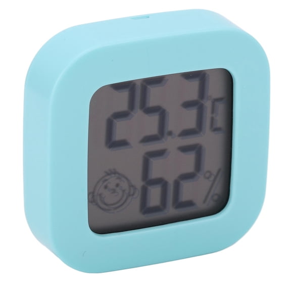LAZIOEGR Mini Electronic Temperature Humidity Meter Indoor Thermometer Hygrometer with Double Sided Tape Green 1.96 inches / 5 cm