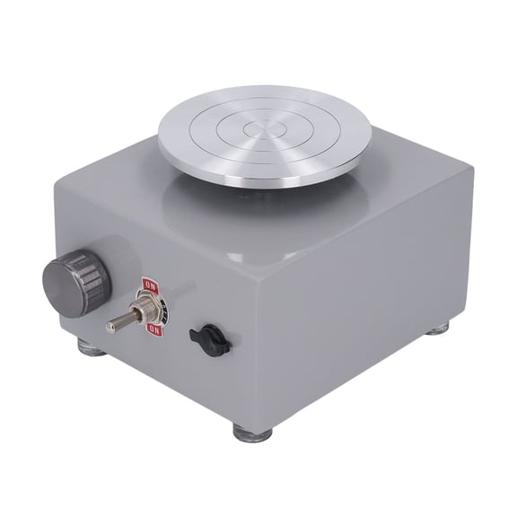LAZIOEGR Mini Pottery Wheel for Kids Adjustable Speed Compact Pottery Machine with Detachable Basin Gray US Plug 10.24 inches / 26 cm