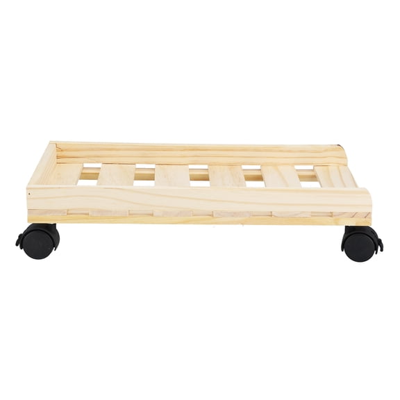 LAZIOEGR Mobile Computer Host Bracket Wooden CPU Stand with Caster Wheels, 17.72 in / 45 cm PC Tower Rack for Enhanced Heat Dissipation