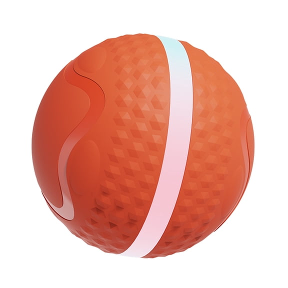 LAZIOEGR Motion Activated Smart Dog Ball Toy, Interactive Automatic Rolling Pets Toys with LED Lights, USB Rechargeable, Built-in 800mAh Battery, Orange, 3.15 inches / 80 mm