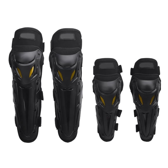LAZIOEGR Motorcycle Knee Shin Guard Pads with Elbow Guard Adjustable Elastic Strap Motocross Knee Protection Armor for Dirtbike Racing Black 4 Pieces