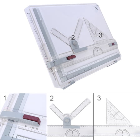 LAZIOEGR Multifunctional A3 Drawing Board Table Pad with Parallel Motion and Adjustable Angle Rulers, Drafting Tool for Engineering and Architectural Design, 21.65 inches / 55 cm