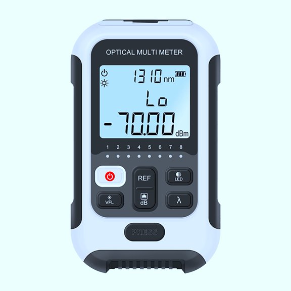 LAZIOEGR Optical Fiber Power Meter White High Precision 3 in 1 Multifunctional Fiber Optic Tester Network Cable Cable Fault Signal Tester for Communication Engineering (5.51x3.54x1.18 inches)