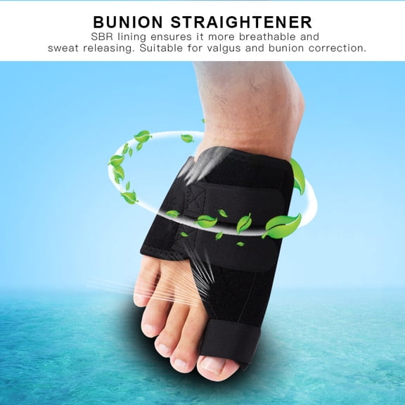LAZIOEGR Orthopedic Toe Bunion Straightener Protector Valgus Corrector Tape Right Foot Relief Brace For Overlapping Toes And Hammer Toes, Breathable Adjustable Support Splint (One Size, Black)