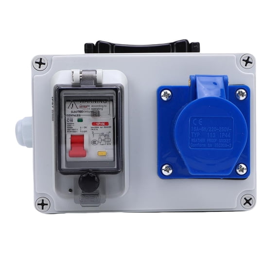 LAZIOEGR Outdoor Distribution Box Handheld IP44 to IP67 Waterproof Power Outlet Circuit Breaker Box for Construction Site Factory, 6.89 x 4.92 x 2.95 inches / 175 x 125 x 75 mm