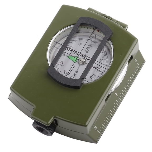 LAZIOEGR Outdoor Military Sighting Luminous Lensatic Waterproof Compass Army Green with Pouch and Lanyard