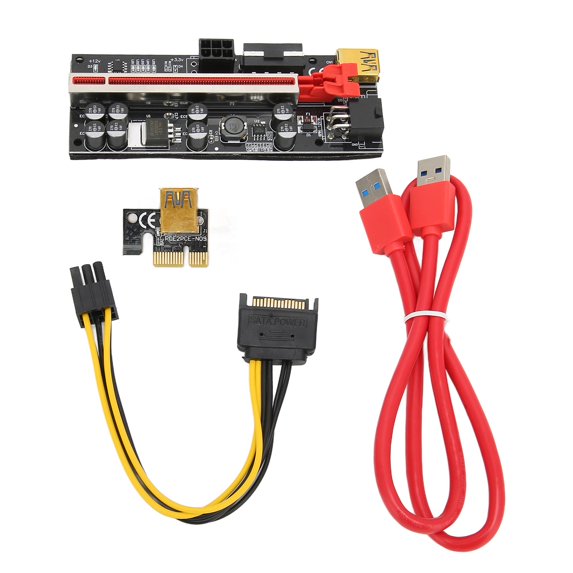 LAZIOEGR PCIE Riser Adapter Card 1x to 16x Graphics Extension Cable GPU Riser for Mining, High Speed Stable Connection Multilayer Shielded Riser Card for Windows 7 8 10 Linux XP (10.00 x 5.51 inches)