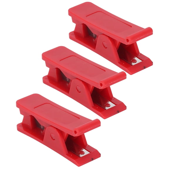 LAZIOEGR PTFE Tubing Cutter Heavy Duty Soft Hose and Plastic Pipe Tube Cutter Razor Sharp Blade for 1/8 to 3/4 inches / 0.31 cm to 1.90 cm OD Nylon PVC PU Pipes Clean Flush Cuts Red 3-Pack