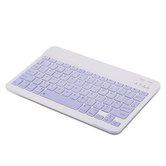 LAZIOEGR Pastel Purple Wireless BT Keyboard for Laptop Smartphone, 10 inches / 25.4 cm Compact Rechargeable Keyboard 78 Keys for iPad Tablet PC Android Windows, Purple