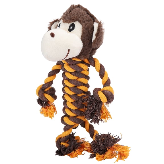 LAZIOEGR Pet Dog Cartoon Animal Toy Plush Cotton Rope Teeth Cleaning Anti Bite Molar Toy (Monkey) - Durable Chewable Interactive Toy for Small Medium Large Dogs, 7.87 inches / 20 cm, 6.28 oz / 178 g