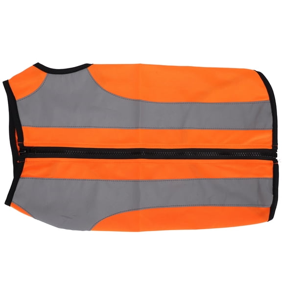 LAZIOEGR Pet Night Safety Clothing Glowing Lightweight Reflective Vest Zipper for Dogs, Fluorescent Orange XL (8.7x4.7x1.2 inches / 22x12x3 cm) - High Visibility Everyday Walk Gear