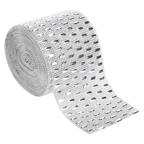 LAZIOEGR Plastic Imitation Diamond Mesh Rhinestone Ribbon Wrap 12cm Hollow Net for Wedding & Event DIY Dcor