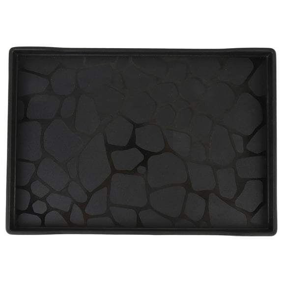 LAZIOEGR Plastic Serving Tray 9.1x13.0 in (23x33 cm) Large Reusable Rectangular Party Platter for Tea Set Fruit Desserts Black