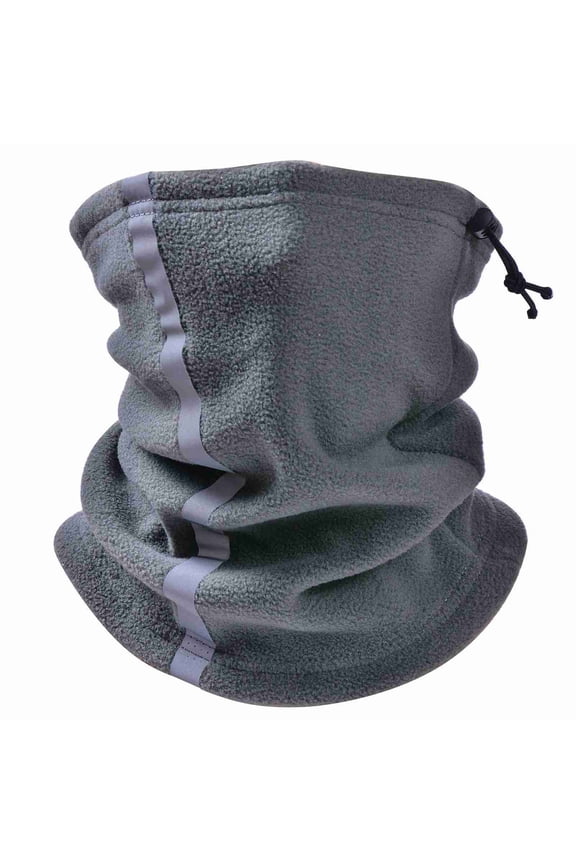 Polar Fleece Neck Gaiter – Adjustable, Reflective Safety Face Cover for Winter Sports, Skiing, Running, Cycling