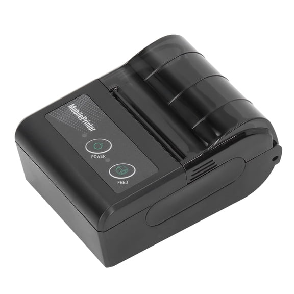 LAZIOEGR Portable Bluetooth Receipt Printer, Smartphone Control 200dpi Direct Thermal Label Printer with 1 Roll Paper for Business and Retail Use, Black