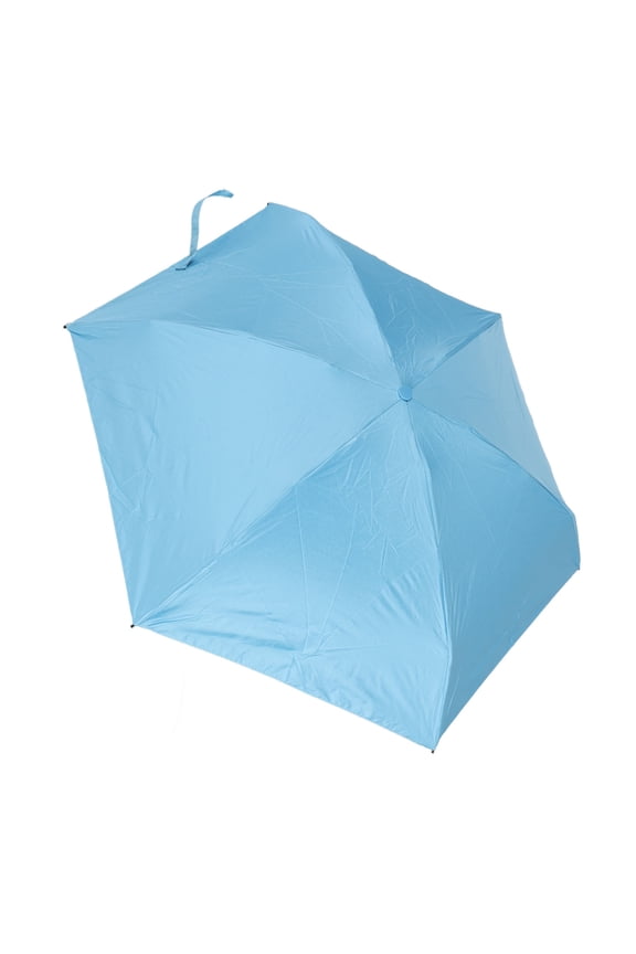 Portable Capsule Umbrella, Lightweight 5 Ribs Folding Dual Use Sunscreen UV Proof Windproof Rain Umbrella with Storage Box for Daily Travel, Blue, 7.08 inches / 18 cm