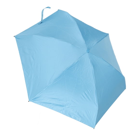 LAZIOEGR Portable Capsule Umbrella, Lightweight 5 Ribs Folding Dual Use Sunscreen UV Proof Windproof Rain Umbrella with Storage Box for Daily Travel, Blue, 7.08 inches / 18 cm