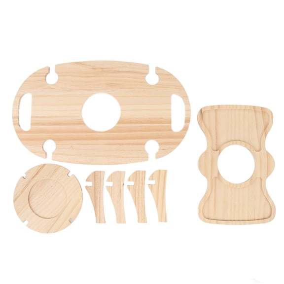 LAZIOEGR Portable Foldable Wooden Wine Picnic Table Bottle & Glass Holders, Space-Saving for Beach & Camping