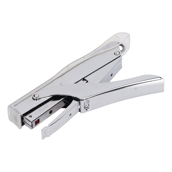 LAZIOEGR Portable Hand Held Mini Stapler, 10 Sheets Capacity, Ergonomic Labor Saving Design for Office and Home Document Binding, 6.3 inches / 16 cm, Transparent