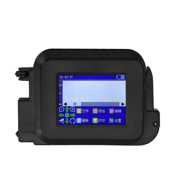 LAZIOEGR Portable Handheld Inkjet Printer Mini LED Touch Screen Label Maker Machine for Production Date QR Code Barcode Multi Language Support 100-240V Built-in Battery EU Plug Edition Black