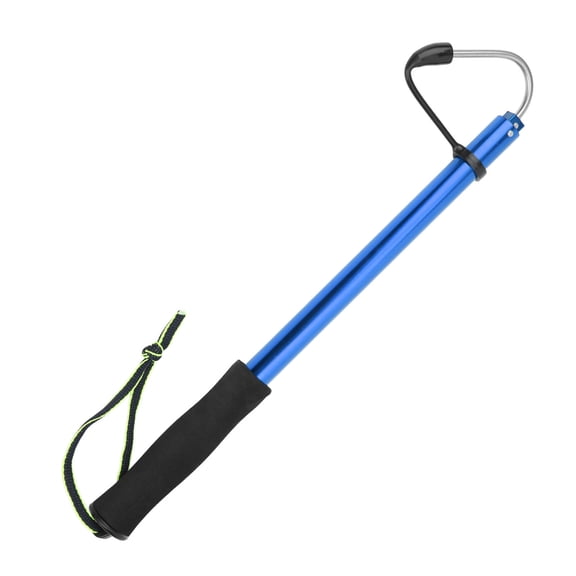 LAZIOEGR Portable Telescopic 120 cm Sea Fishing Gaff – Aluminum Alloy Pole, Stainless Steel Hook, Blue, Easy‑Carry, High‑Strength Hook for Heavy Fishing
