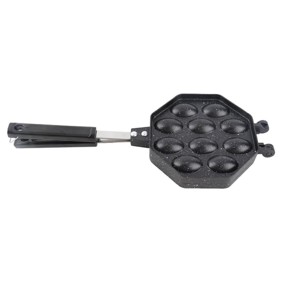 LAZIOEGR Premium Aluminum Egg Waffle Pan  AntiStick, AntiScald Handle, Fast Even Heating, Portable for Home & Commercial Use