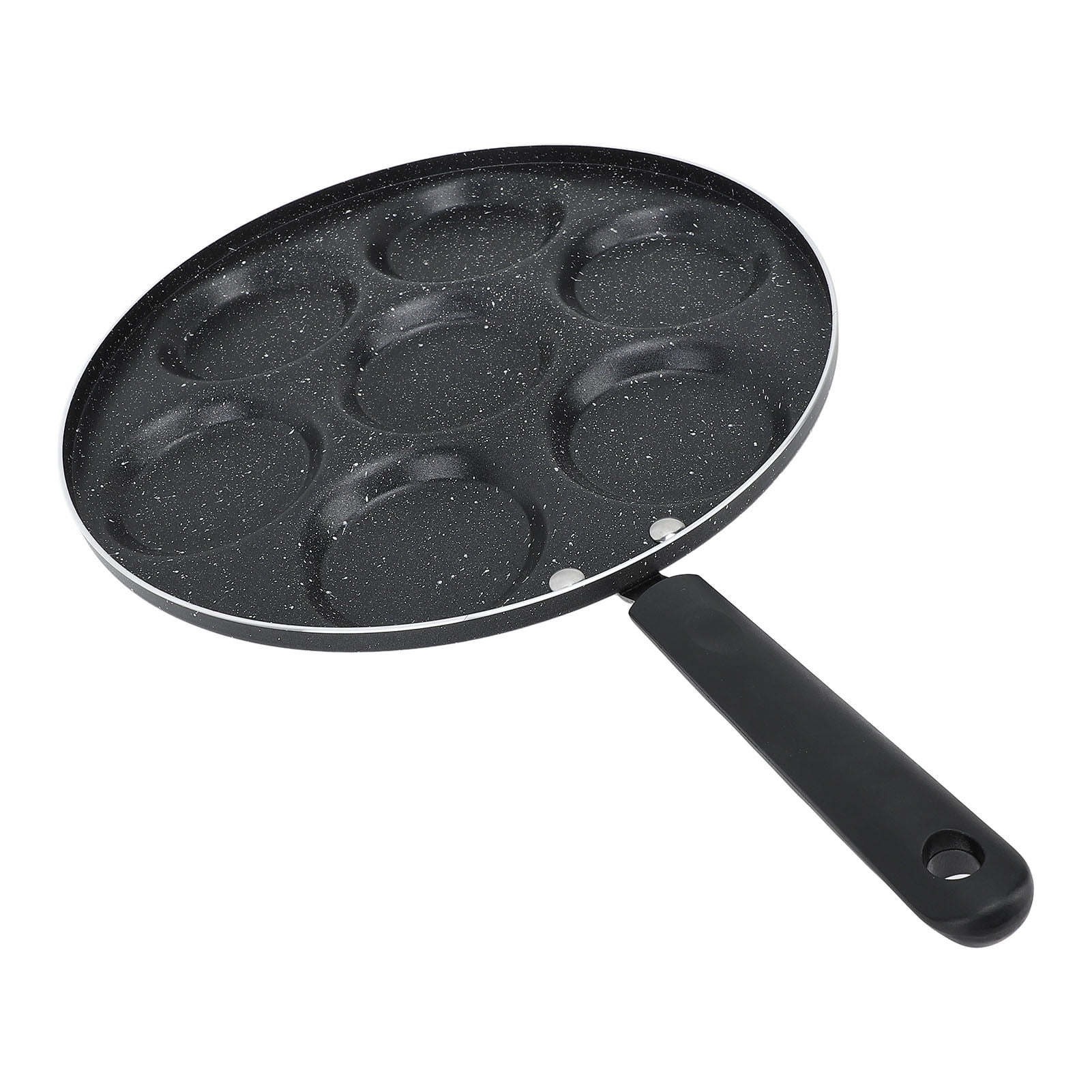 LAZIOEGR Premium Egg Frying Pan Non Stick Refined Iron Round Fried Cooker with Ergonomic Handle, Essential Household Supplies for Kitchen, Black Matte Finish, 10 Inches / 25.4 cm Size
