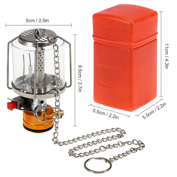 LAZIOEGR Premium Outdoor Portable Camping Gas Lantern High-Efficiency Piezo Ignition Mini Gas Tent Lamp Light with 3 Durable Mantles & Storage Case for Hiking and Backpacking (3.7 inches / 9.5 cm)