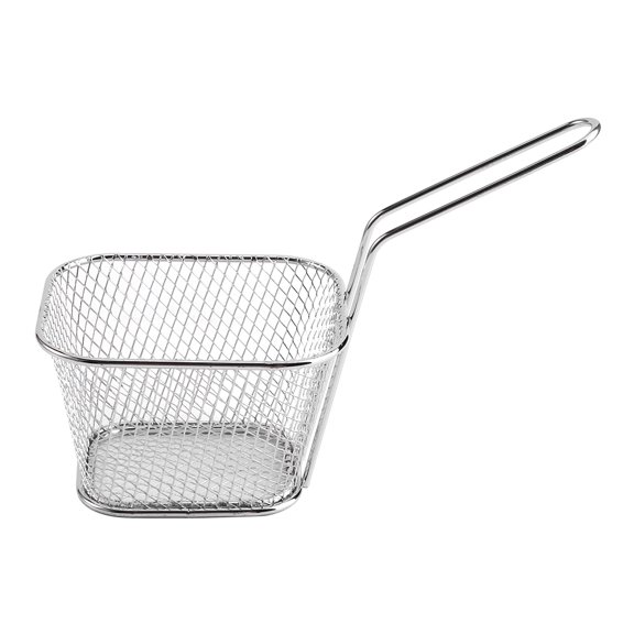 LAZIOEGR Premium Stainless Steel Mini Chips Deep Fry Baskets Set, Commercial Grade Potato Cooking Mesh Presentation Strainer with Hanging Handle (4.1 x 3.3 x 2.6 inches / 10.5 x 8.5 x 6.5 cm, 8-Pack)