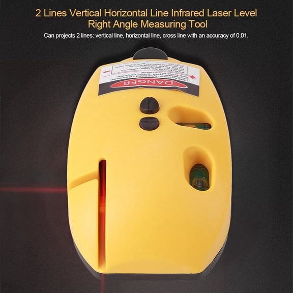 LAZIOEGR Professional 90 Degree Right Angle Measurement Laser Leveling Tool Infrared Cross Line Laser for Flooring Tile Hanging Pictures (Yellow, 4.65 x 2.76 inches / 11.8 x 7 cm)