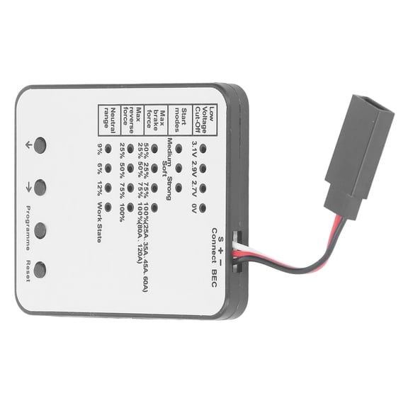 LAZIOEGR RC Car ESC Programming Card LED Program Card For ZD Racing Vehicles 1/8 1/10 1/12 1/14 1/16 1/18 Scale Brushless Speed Controller 25A 35A 45A 60A 80A 120A Settings Tool Silver Black