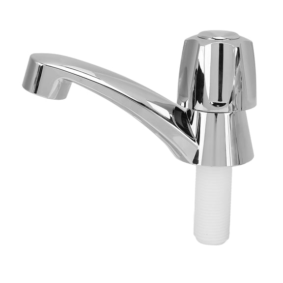 LAZIOEGR RV One Hole Bathroom Faucet Chrome Plated Single Handle Cold Water Wash Basin Faucet Premium Grade Mechanical Space Saving Basin Water Tap for Motorhome Yacht Camper Boat Pack of 1