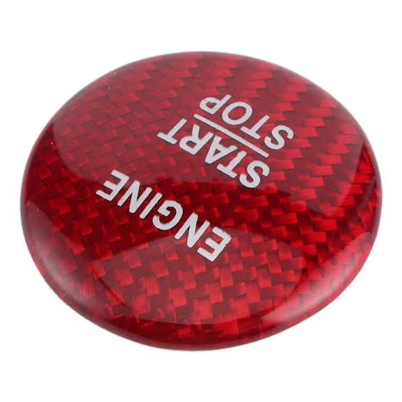 LAZIOEGR Red Carbon Fiber Engine Start Stop Button Cover Trim Compatible with Mercedes Benz B C E S Class (6 x 6 x 1 inches / 15.2 x 15.2 x 2.5 cm), Sleek Car Interior Decoration Decal Accessory
