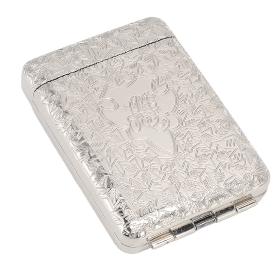 LAZIOEGR Retro Cigarette Case for 16pcs Coarse Cigarettes, 3 Opening Stereo Embossed Pattern Portable Metal Cigarette Box Holder, Vintage Silver Organizer for Everyday Use and Gifts