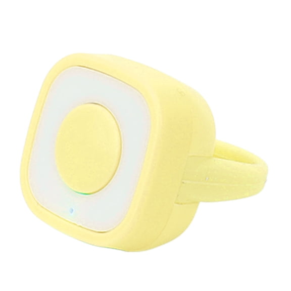 LAZIOEGR Ring Remote Control Rechargeable Fingertip Bluetooth Button Clicker for Camera Shutter Selfie Video Scrolling, Yellow (0.8 inches / 20.3 mm)