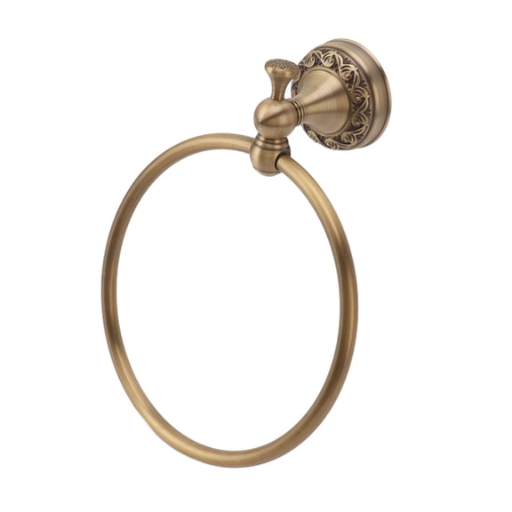 LAZIOEGR Round Wall Mounted Bath Towel Ring Copper Hand Shower Towel Holder Rack for Bathroom Heavy Duty Rust Resistant Easy Installation, Bronze Finish, 10.5 oz / 299 g, 7.87 inches / 20 cm