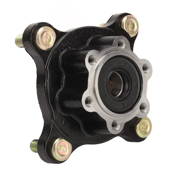 LAZIOEGR Rustproof High Hardness Front Wheel Hub Flange with 4 M10 Bolts, 17mm Axle Diameter Front Hub Drive Flange for 110cc 150cc 250cc Go Kart Buggy Quad ATV Parts Replacement