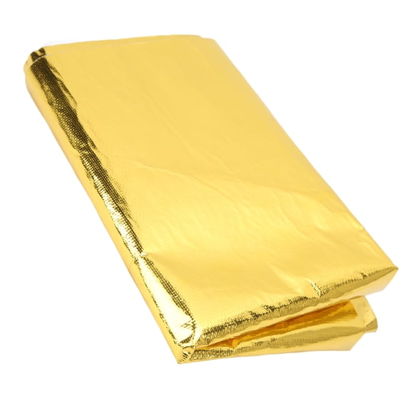 LAZIOEGR Self Adhesive Reflective Gold High Temperature Heat Shield Wrap Tape Thermal Insulation for Wrapping Wires Fuel Lines Engine Hoods Automotive Specialty Parts (39 x 47 inches)