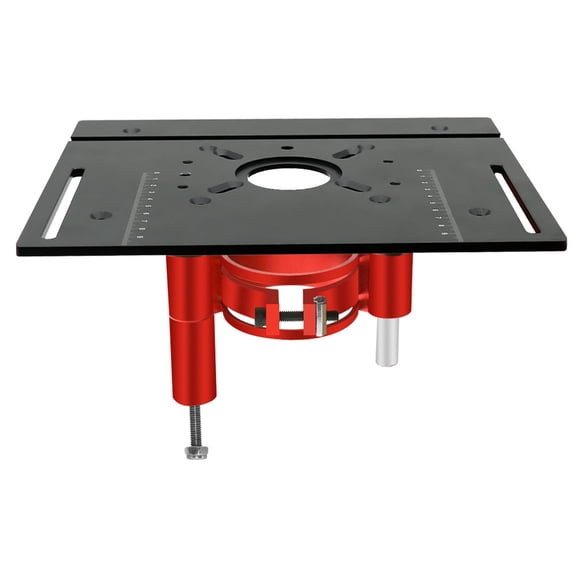 LAZIOEGR Set of 2 Aluminum Alloy Router Table Insert Plate & Flip Board with 1.85 inches / 47 mm Lifting Base for Woodworking Benches