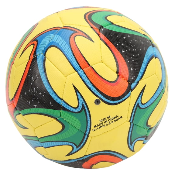 LAZIOEGR Size 5 Soft Waterproof PU Leather Soccer Ball for Adults Students Training Match Yellow (8.66 in / 22 cm) [cite: 15]