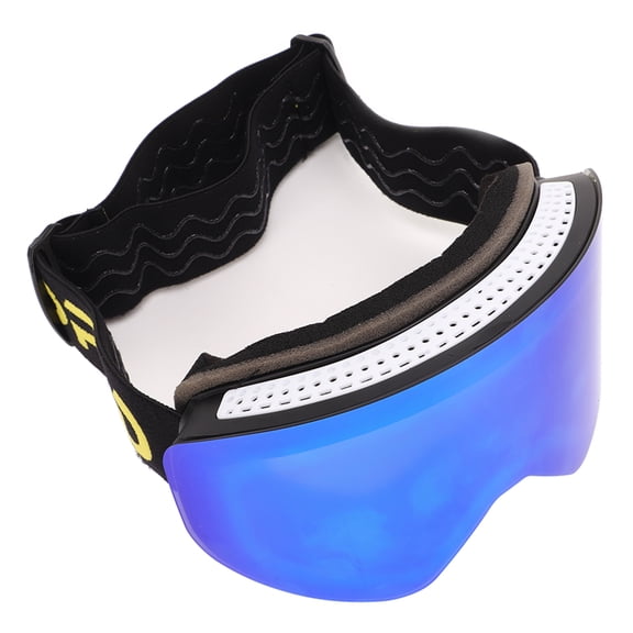 LAZIOEGR Ski Goggles with Magnetic Lens Anti Fog UV Protection Snowboard Goggles Outdoor OTG Goggles Black Frame Blue Lens, Premium Winter Sports Gear for Men and Women (8.27 inches / 21.00 cm)