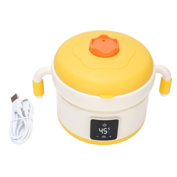 LAZIOEGR Smart 4500mAh Rechargeable Toddler Food Warmer Bowl TemperatureControlled, FoodGrade Stainless Steel, OneButton Operation