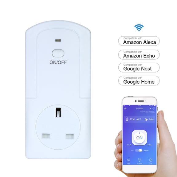 LAZIOEGR Smart Thermostat Humidistat Outlet Switch with Remote Controller APP Controls for Home Automation Systems and Electrical Appliances (5.1 x 2.4 x 1.4 inches / 13 x 6 x 3.5 cm)