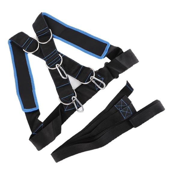 LAZIOEGR SpeedStrength Sled Harness & Resistance Band Belt Durable Nylon, 5Piece Metal DRing, Adjustable Shoulder Straps for Endurance & Power Training